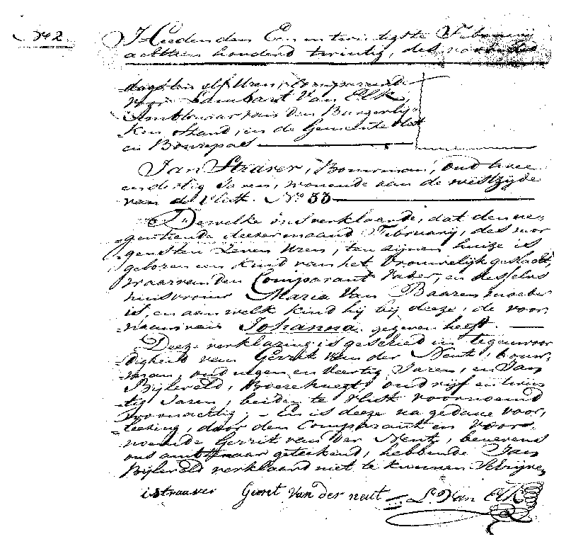 18200221 geb akte 2 Johanna dvJ Straver - M v Baaren